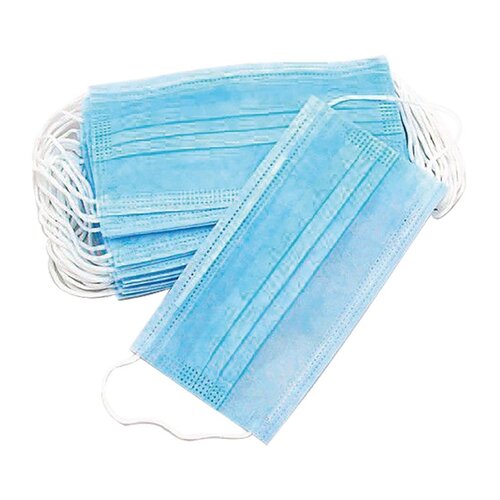 Protective Face Masks 3 Ply Blue (Pack of 50)