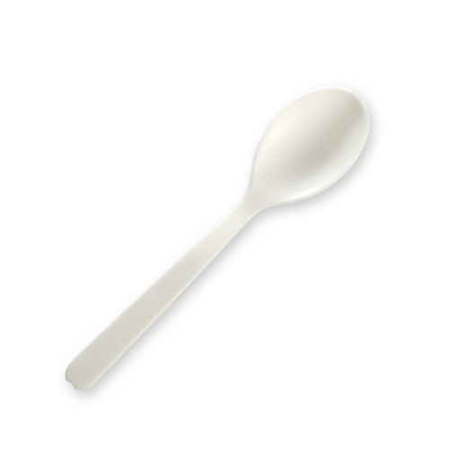 10cm (4") PLA tea spoon - white Pack Size 2000