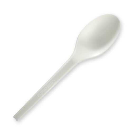 15cm (6") PLA spoon - white Pack Size 1000