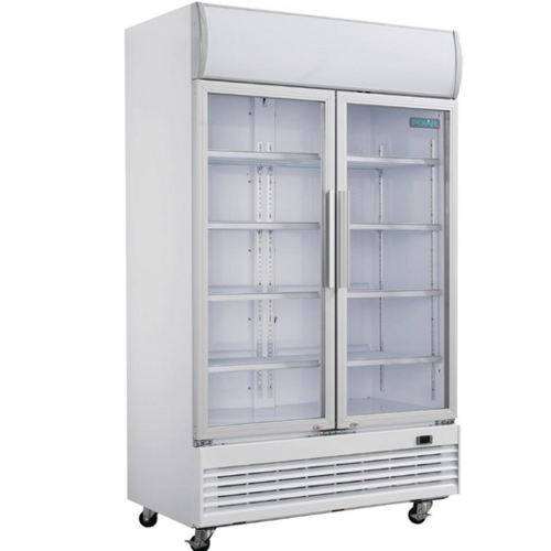 Polar G-Series Upright Display Cooler with Light Box Hinged Door - 950Ltr