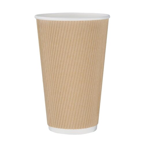 Fiesta Hot Cups Ripple Wall Kraft - 455ml (16oz) (Box 500)