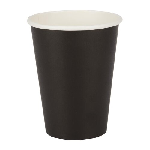 Fiesta Recyclable Hot Cups Single Wall Black - 340ml (12oz) (Sleeve 1000)