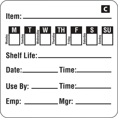 Freezable Day of the Week Labels Pull/Thaw/Use By (Roll 500)