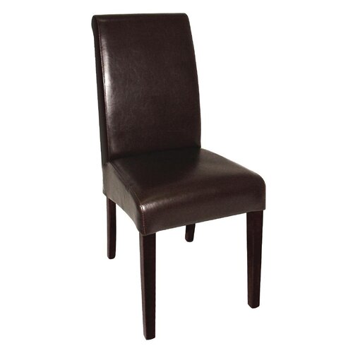 Curved Back Leather Chair (Dark Brown) (Pack 2)