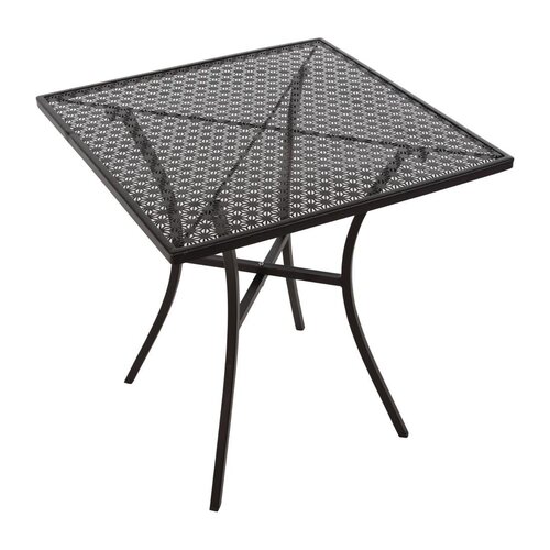 Bolero Black Steel Patterned Bistro Table 700mm Square