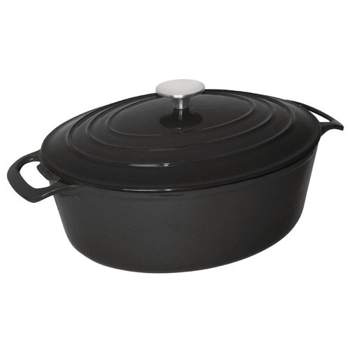 Vogue Oval Casserole Black - 125x230x305mm 6Ltr 202fl oz