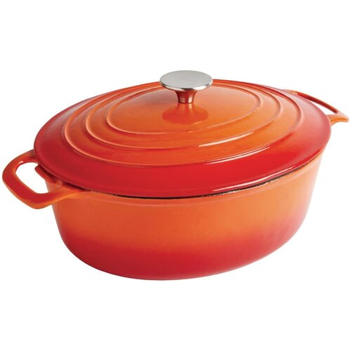 Vogue Oval Casserole Orange - 110x243x295mm 5Ltr 169fl oz