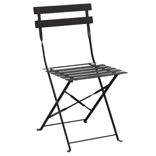 Bolero Black Pavement Style Steel Chairs (Pack 2)