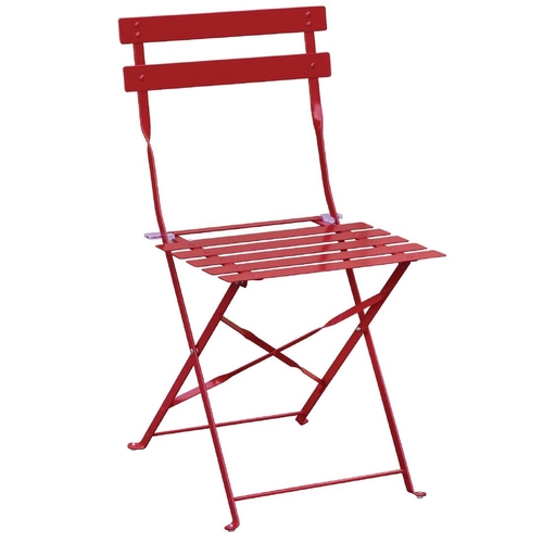 Bolero Red Pavement Style Steel Chairs (Pack 2)