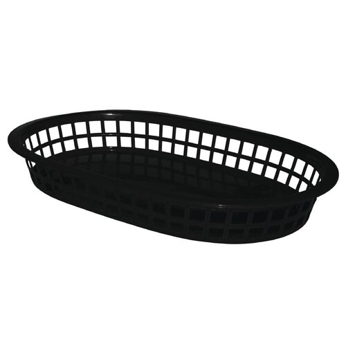 PP Food Basket Black - 275x175mm 10.5x7" (Pack 6)