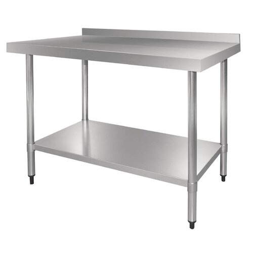 Vogue Stainless Steel Table with Upstand - 600x700x900mm 23 1/2x27 1/2x35 1/2"