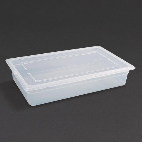 Vogue Polypropylene GN Pan -  1/1 with Lid 100mm (H) (Pack 2)