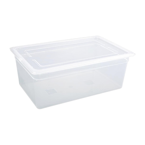 Vogue Polypropylene GN Pan -  1/1 with Lid 200mm (H) (Pack 2)