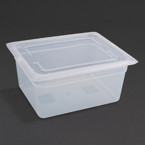 Vogue Polypropylene GN Pan - 1/2 with Lid 150mm (H) (Pack 4)