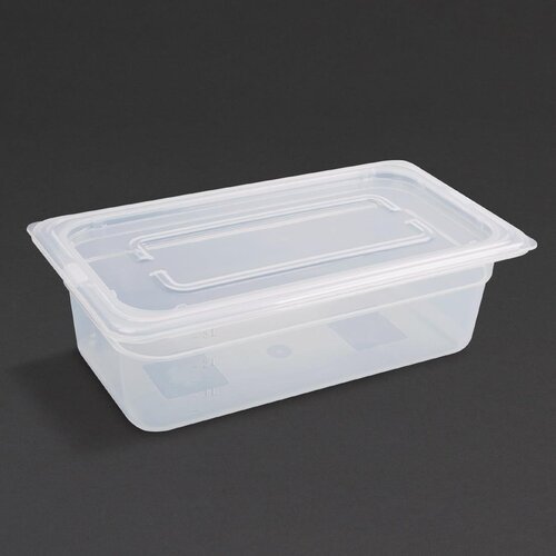 Vogue Polypropylene GN Pan - 1/3 with Lid 100mm (H) (Pack 4)