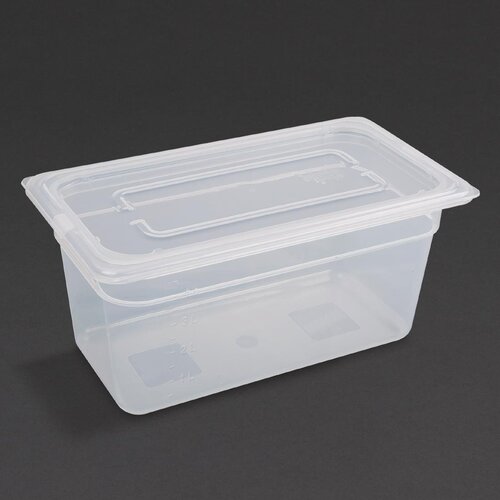 Vogue Polypropylene GN Pan - 1/3 with Lid 150mm (H) (Pack 4)