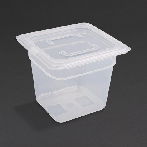 Vogue Polypropylene GN Pan - 1/6 with Lid 150mm (H) (Pack 4)