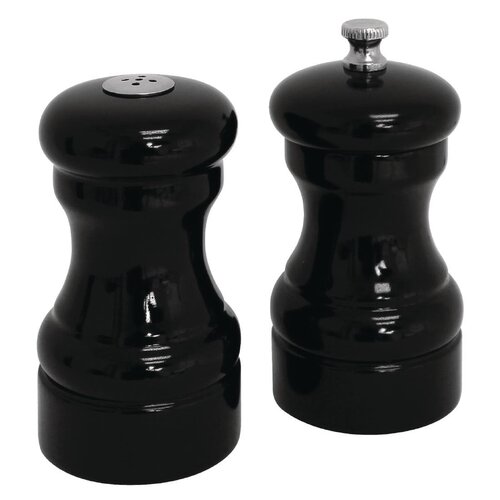 Olympia Salt &amp; Pepper Set Black - 100(h)x50(d)mm