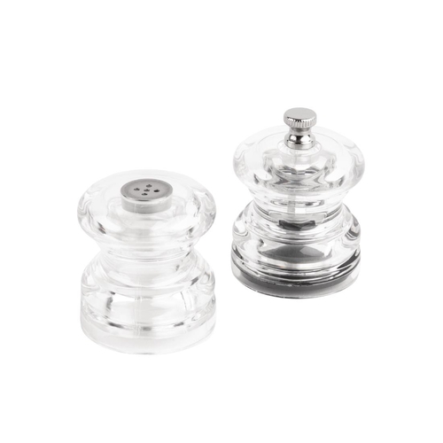 Olympia Mini Acrylic Salt &amp; Pepper Set Clear - 65(h)x50(d)mm