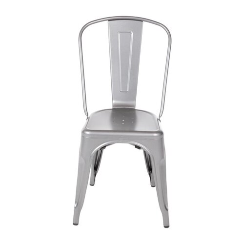 Bolero Gun Metal Grey Steel Bistro Side Chair (Pack 4)