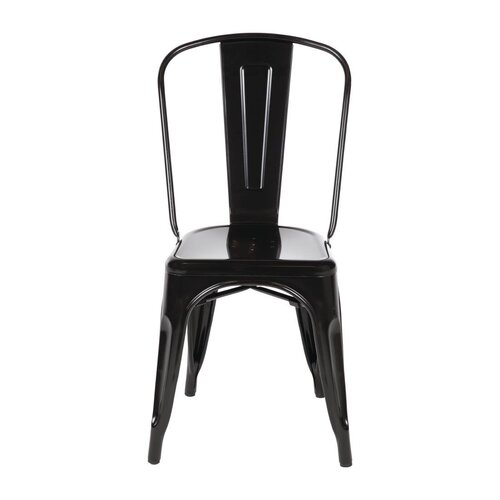 Bolero Black Steel Bistro Side Chair (Pack 4)