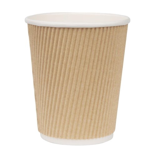 Fiesta Hot Cup Ripple Wall Kraft Light Brown - 8oz (Box 500)