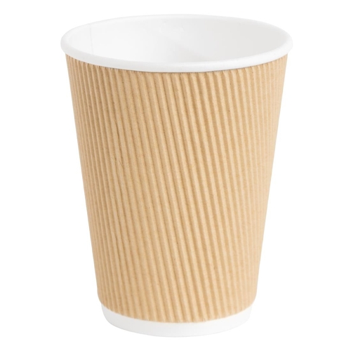 Fiesta Hot Cup Ripple Wall Kraft Light Brown - 12oz (Box 500)