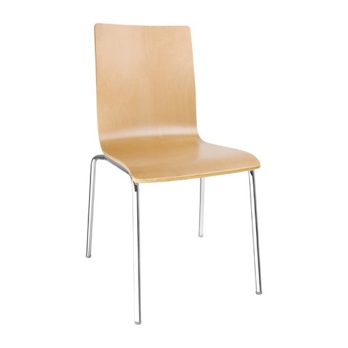 Bolero Square Back Side Chair Natural Finish (Pack 4)