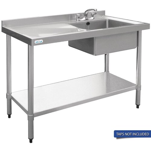 Vogue Single Bowl Sink L/H Drainer - 1000mm x 700mm (90mm Drain)