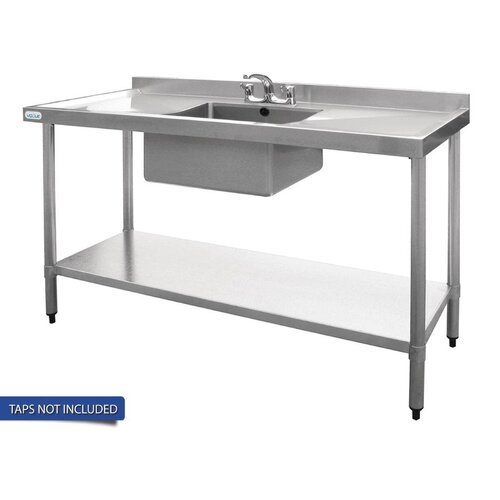 Vogue Single Bowl Sink Double Drainer - 1500mm x 700mm (90mm Drain)