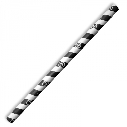 10mm jumbo paper straw - black stripe Pack Size 2500