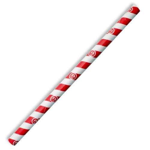 10mm jumbo paper straw - red stripe Pack Size 2500