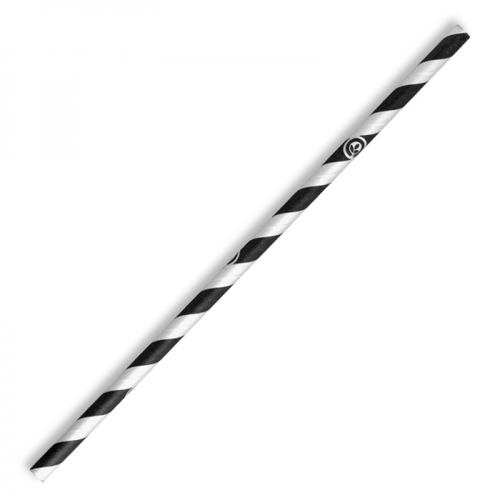 6mm regular paper straw - black stripe Pack Size 2500