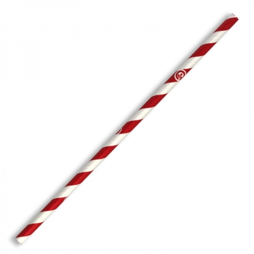 6mm regular paper straw - red stripe Pack Size 2500