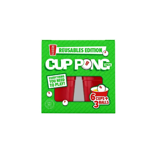 REDDS REUSABLES EDITION CUP PONG PACK (6RED CUPS+3PING PONG)