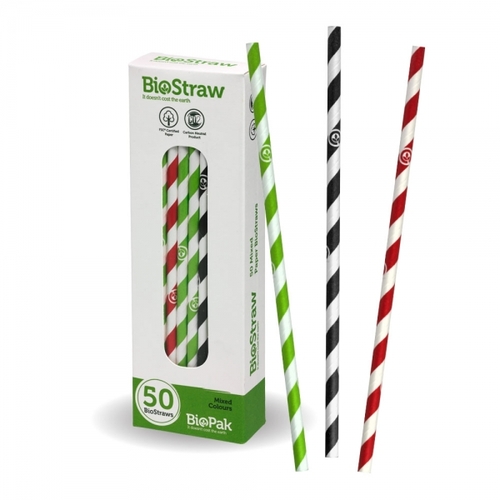 Mixed regular straws - 50pk - mixed