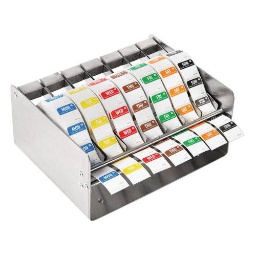 Vogue Label Dispenser &amp; Set of Colour Coded Food Labels