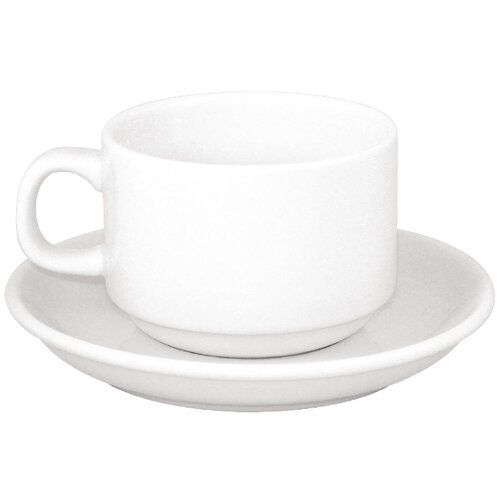 Athena Hotelware 24 Stacking Tea Cup &amp; Saucer Combo