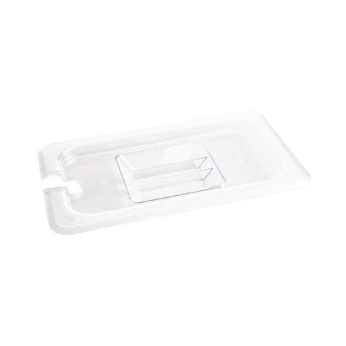 Vogue Clear Polycarbonate GN Notched Lid - 1/4