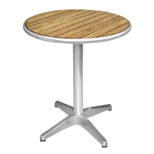 Bolero Round Pedestal Bistro Table Ash &amp; Alu. Top - 600mm