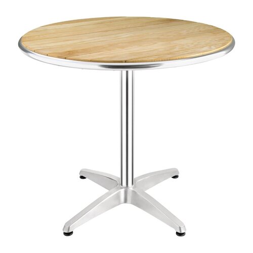 Bolero Round Pedestal Bistro Table Ash &amp; Alu. Top - 800mm