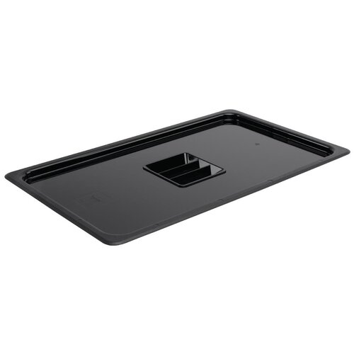 Vogue Black Polycarbonate GN Lid - 1/1