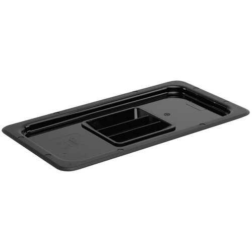 Vogue Black Polycarbonate GN Lid - 1/3