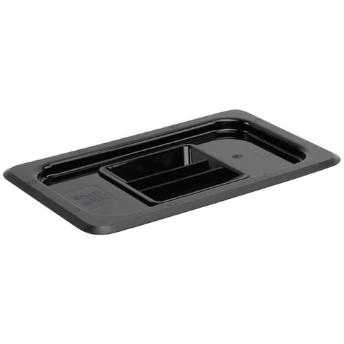 Vogue Black Polycarbonate GN Lid - 1/4