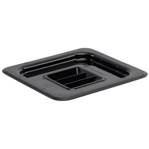 Vogue Black Polycarbonate GN Lid - 1/6