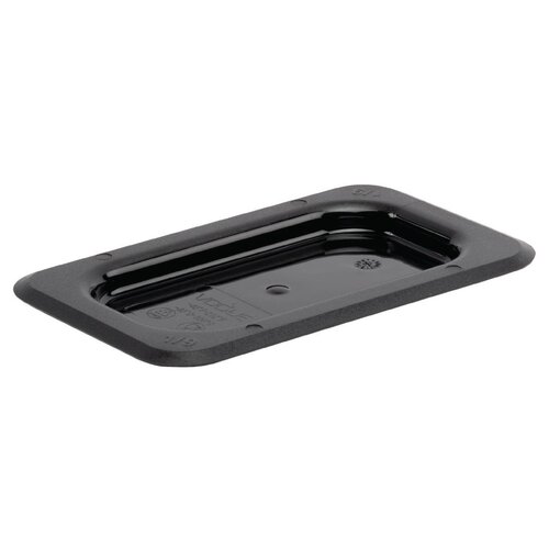 Vogue Black Polycarbonate GN Lid - 1/9