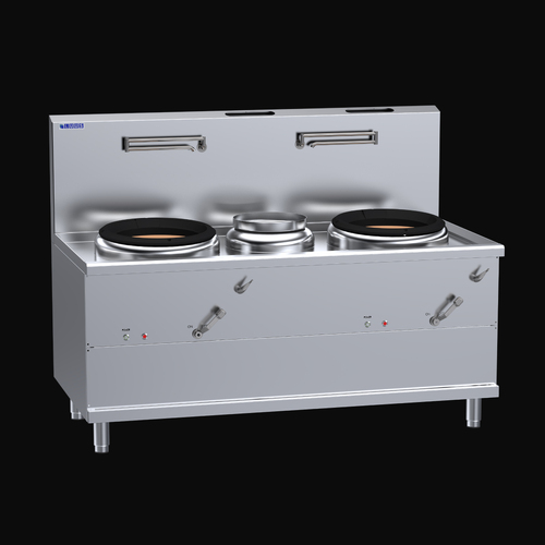 Asian Series Fo San Woks 2 Air-Blast Burners &amp; 1 Centre Pot